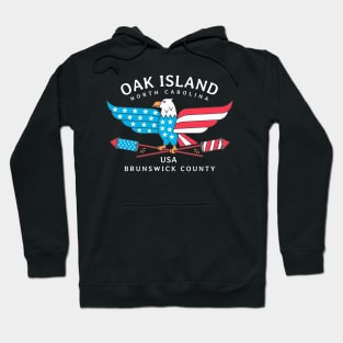 Oak Island, NC Summer Patriotic Pride Fourth of July Hoodie